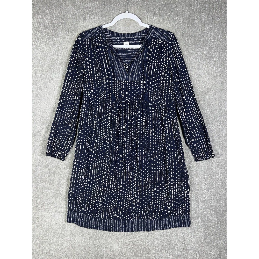 Gap Maternity Long Sleeve Drapey Woven Dress Womens Size XS Pockets Drawstring